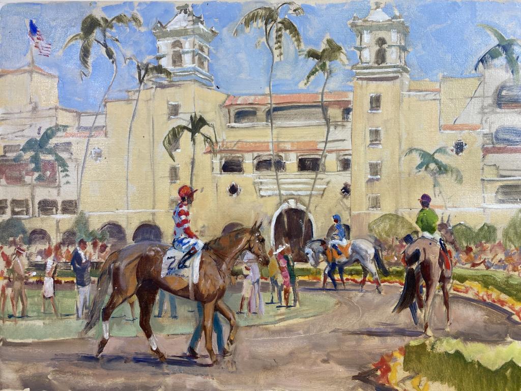Santa Anita Riders Up oil on canvas, 18x24 (1 of 1)