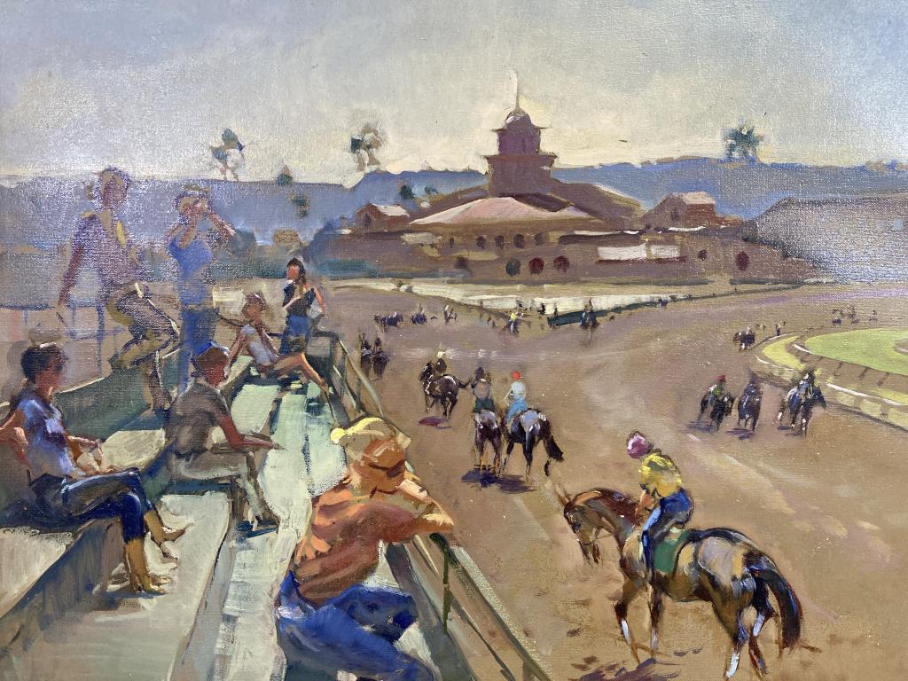 Training at Del Mar oil on canvas, 18x24 unframed (1 of 1)