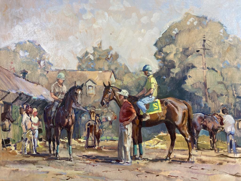 Rider Instructions at Saratoga oil on canvas, (1 of 1)