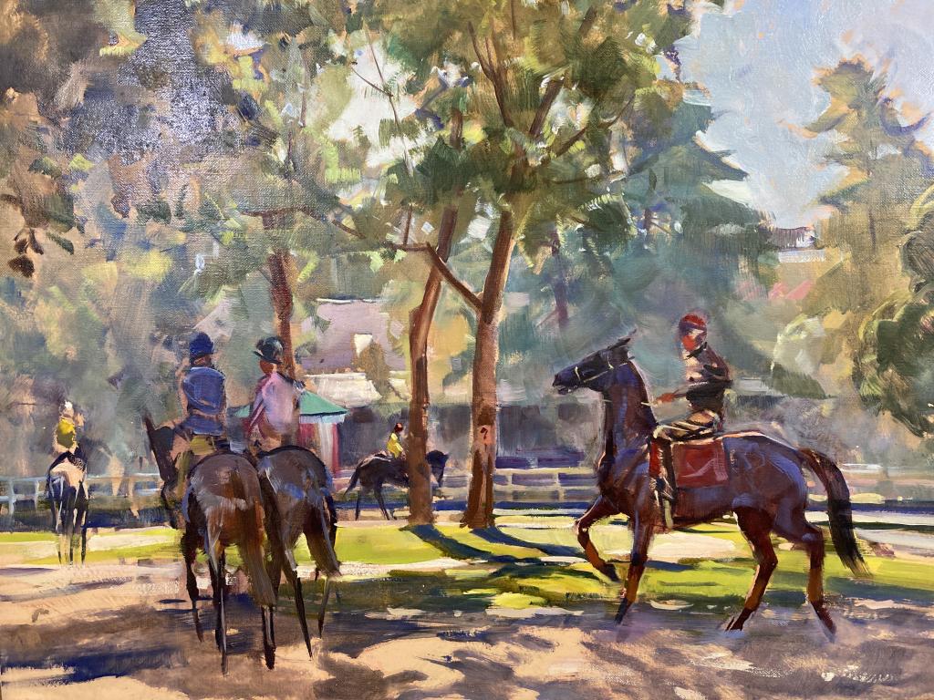 Saratoga Paddock circa 1995 oil on canvas, 18x24 (1 of 1)