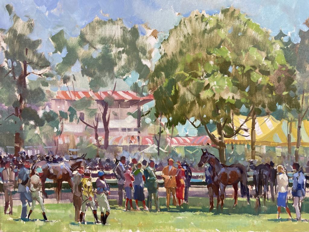Saratoga Paddock oil on canvas, 18x24 unframed (1 of 1)