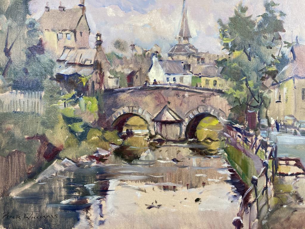 Village Bridge oil on canvas, 14x18 unframed (1 of 1)