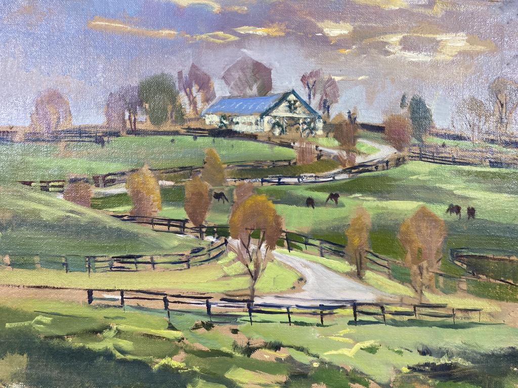 Upson Downs Farm Kentucky unstretched oil on (1 of 1)