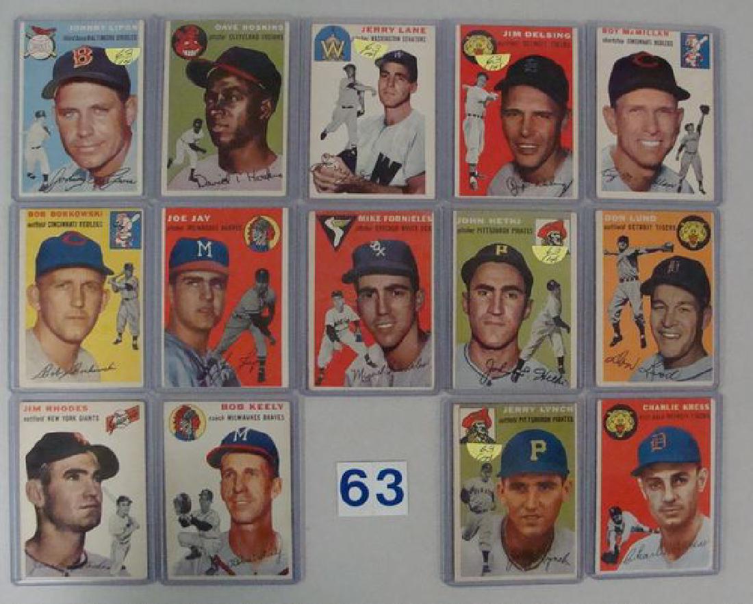 (14) 1954 TOPPS BASEBALL CARDS: #19, 81, 97, (1 of 2)