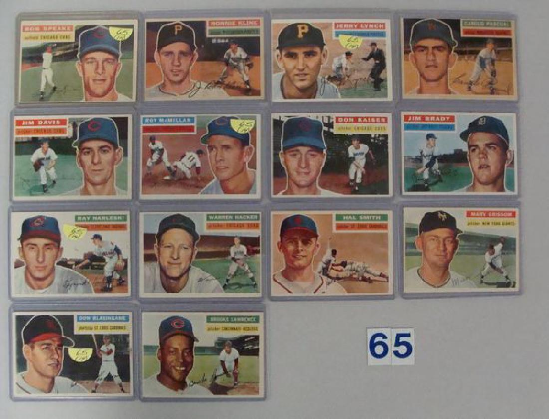 (14) 1956 TOPPS BASEBALL CARDS:: #66, 94, 97, 98, 102, 123, 124, 126, 133, 282, 283, 301, 305 & 309 - EX+