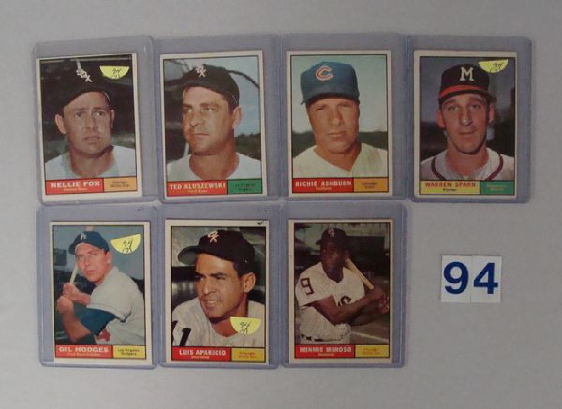 (7) 1961 TOPPS BASEBALL STARS: #30, 65, 88, (1 of 2)