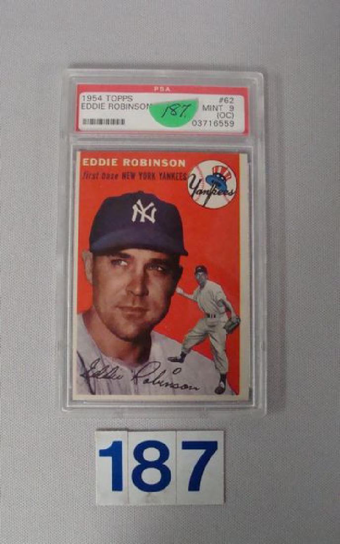 1954 TOPPS #62 EDDIE ROBINSON, PSA MINT 9 (1 of 2)