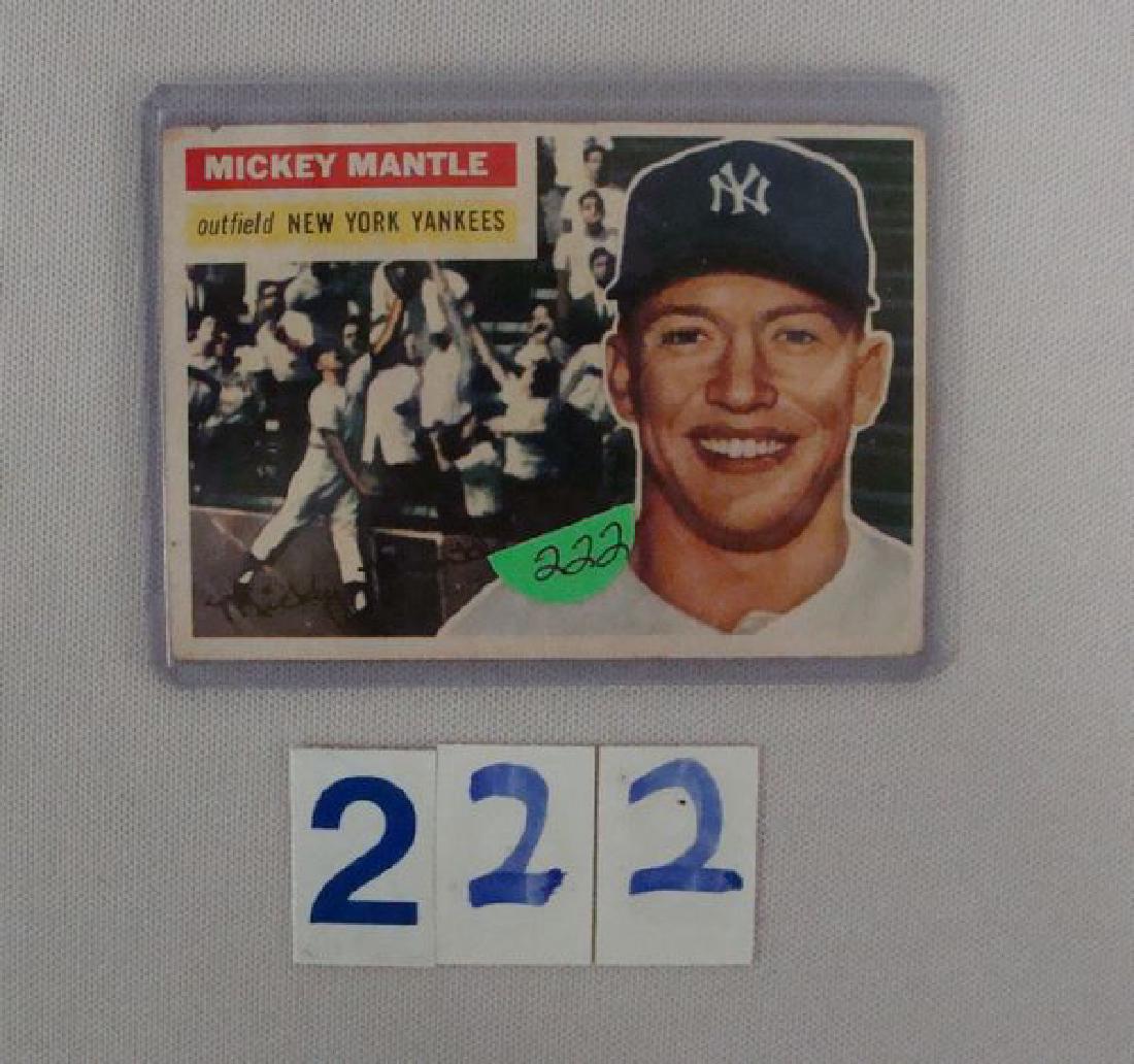 1956 TOPPS #135 MICKEY MANTLE - STAIN (1 of 3)