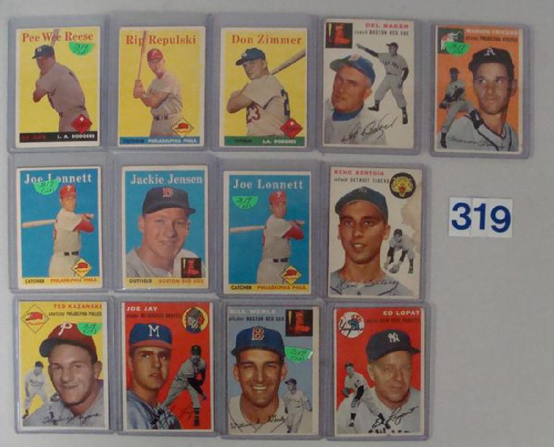 (7 DIFF) 1954 TOPPS BASEBALL CARDS - (1 of 2)
