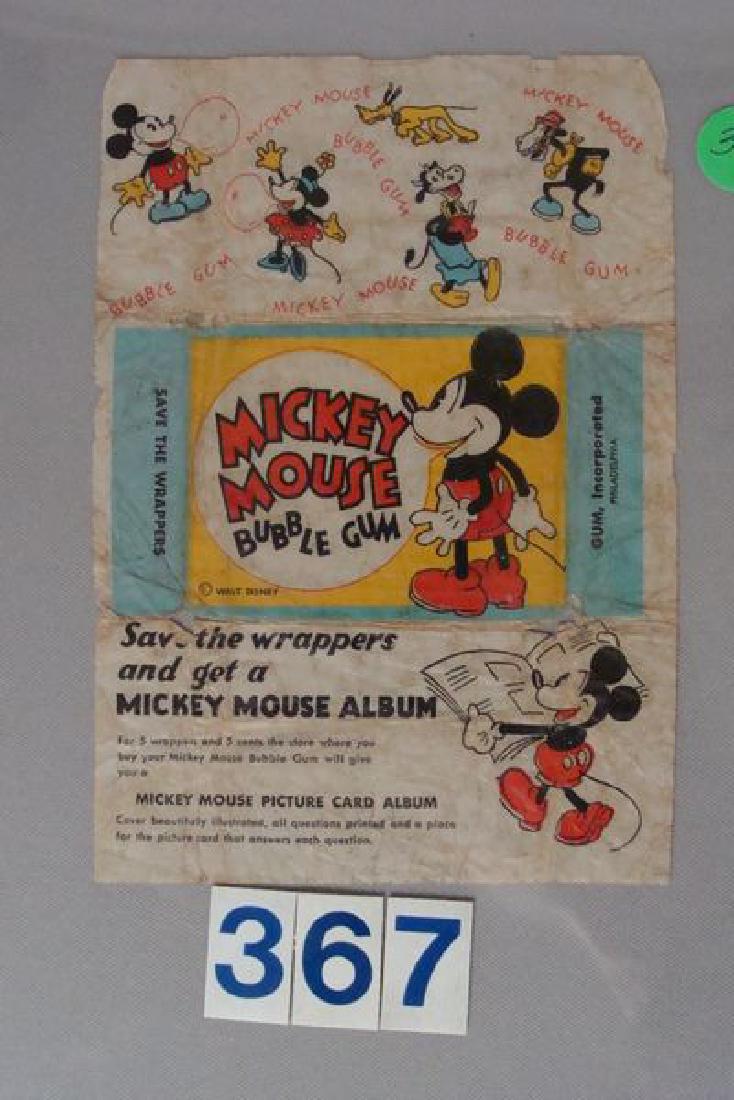 1935 MICKEY MOUSE BUBBLE GUM WRAPPER, (1 of 5)