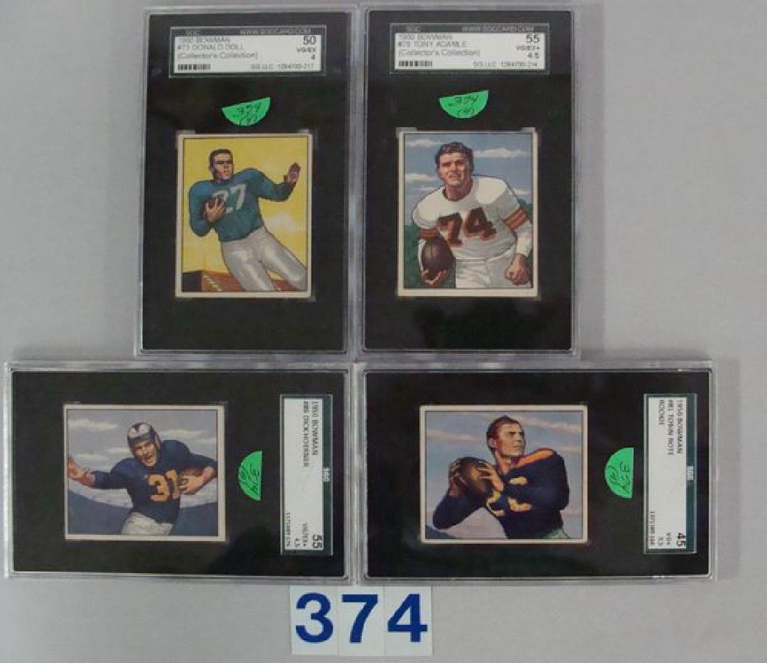 (4) 1950 BOWMAN SGC GRADED FOOTBALL (1 of 2)