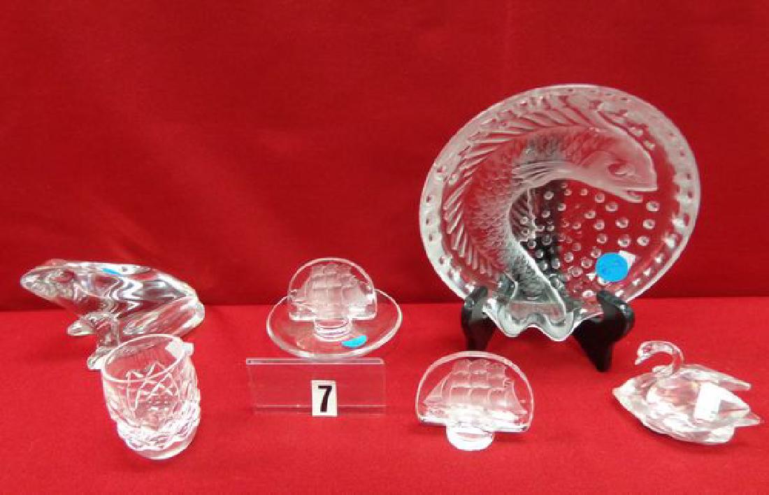 (6 PCS): WATERFORD TOOTHPICK HOLDER, BACCARAT FROG, (1 of 1)