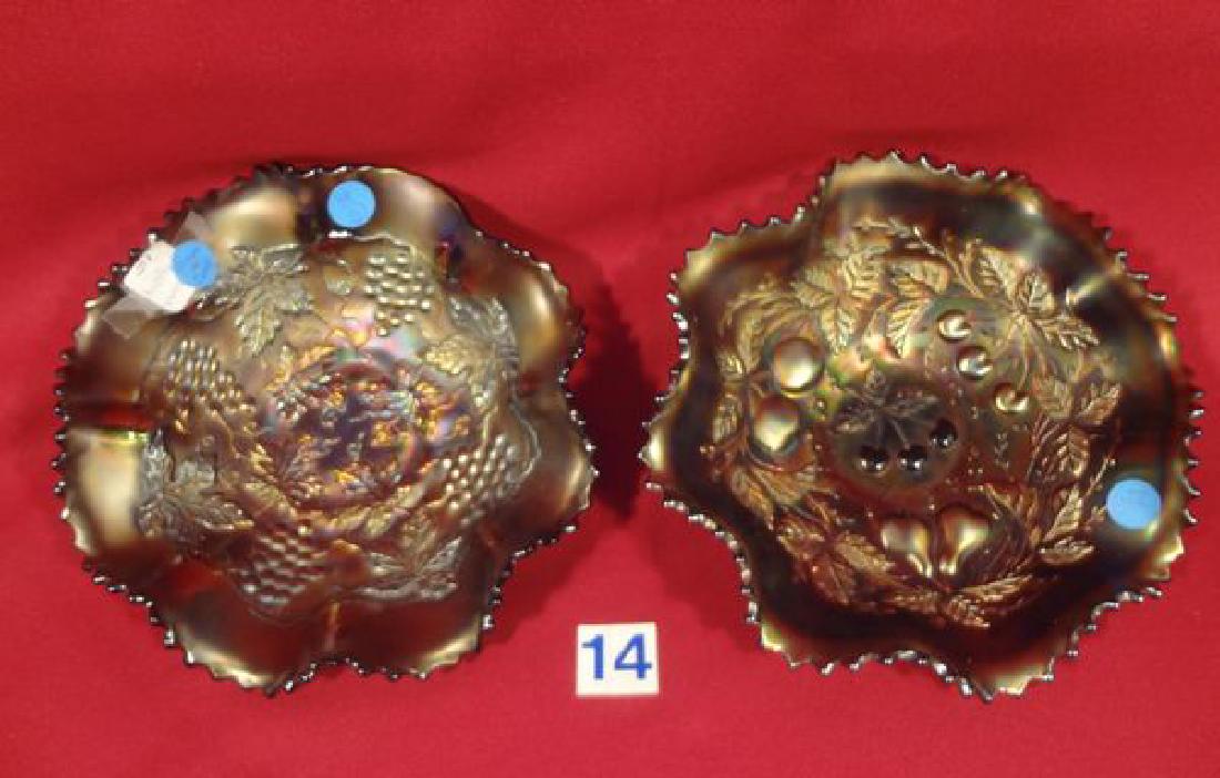 (2) CARNIVAL GLASS BOWLS: NORTHWOOD 8 1/2 IN. AMETHYST (1 of 1)