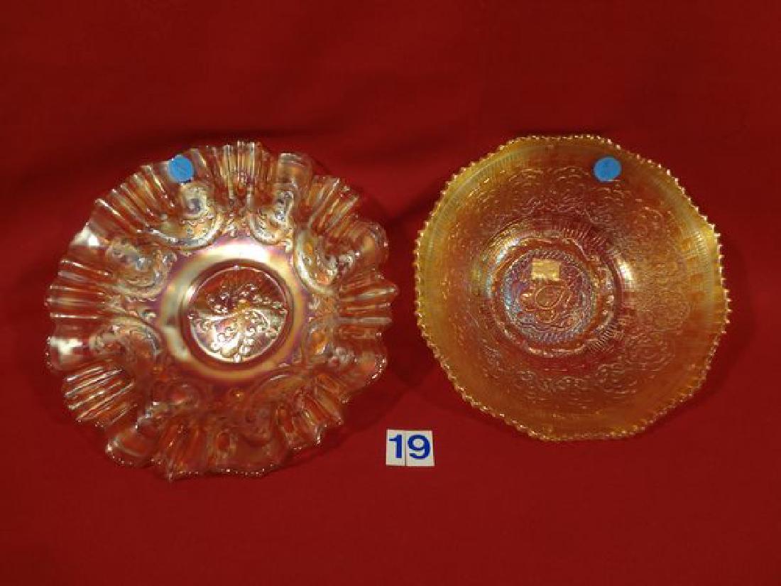 (2) CARNIVAL GLASS BOWLS: MARIGOLD 8 1/2 IN. PERSIAN (1 of 1)