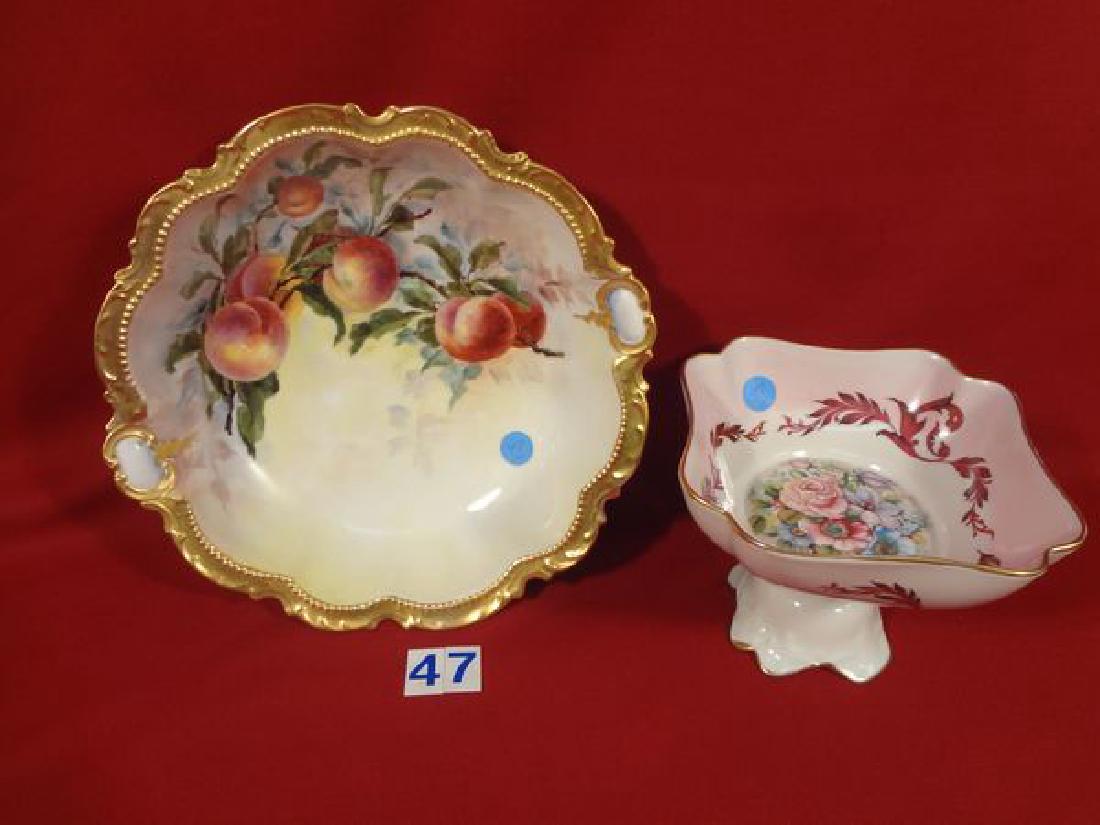 10 1/2 IN. LIMOGES FRUIT BOWL & 5 IN. LIMOGES COMPOTE (1 of 2)
