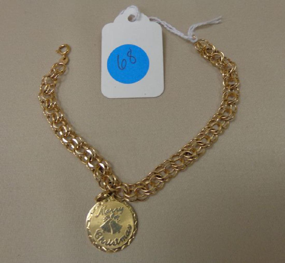 14 KT GOLD 7 1/2 IN. CHARM BRACELET - VG (1 of 1)