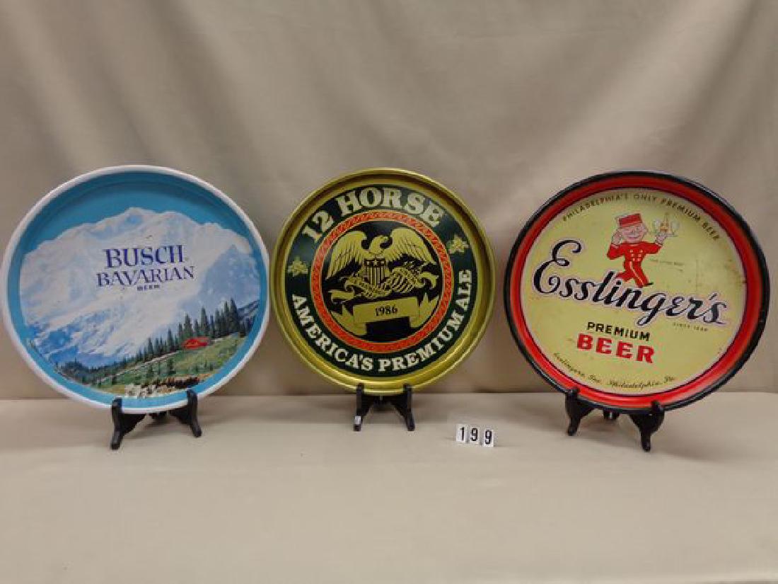 (3) BEER TRAYS: ESSLINGER'S, BUSCH BAVARIAN & 12 HORSE (1 of 1)