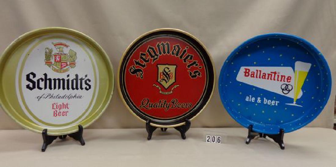 (3) BEER TRAYS: STEGMAIER'S, SCHMIDT'S & BALLANTINE, (1 of 1)