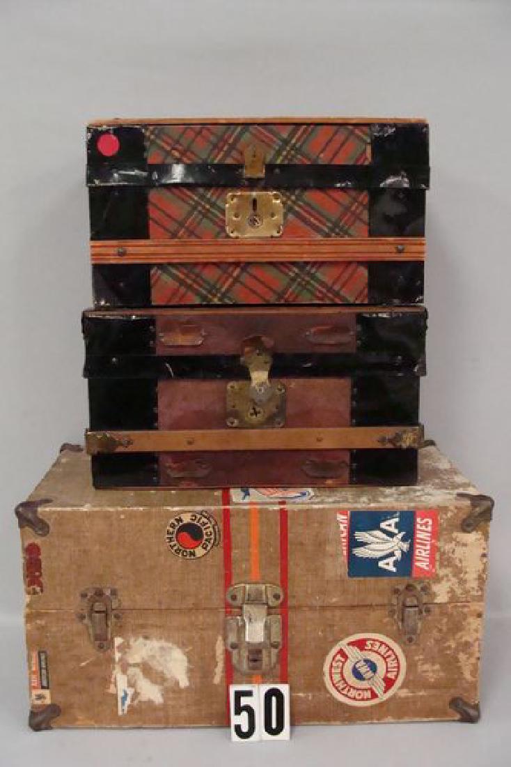 LOT OF (3 DIFF.) DOLL TRUNKS (1 of 4)