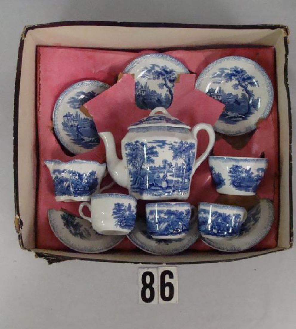 ENGLISH (12 PC) PORCELAIN BLUE & WHITE (1 of 2)