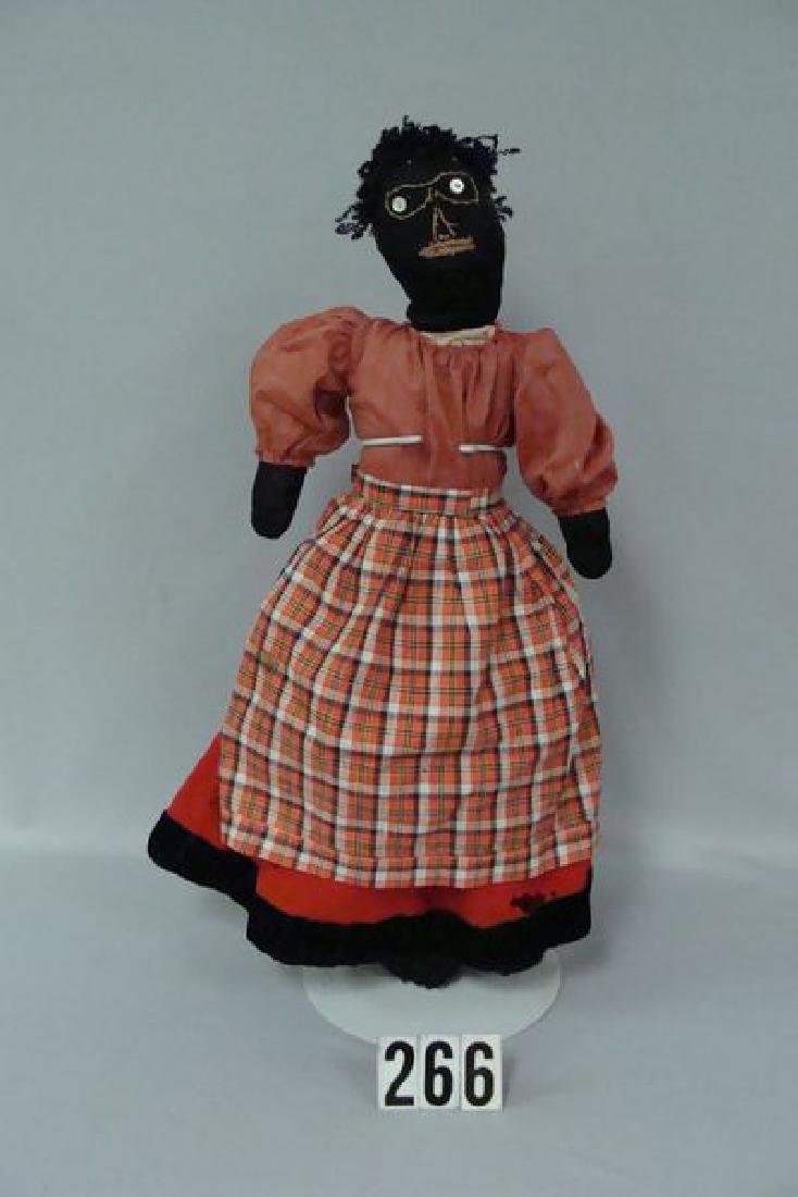 WONDERFUL 26 IN. BLACK FOLK ART CLOTH DOLL (1 of 7)
