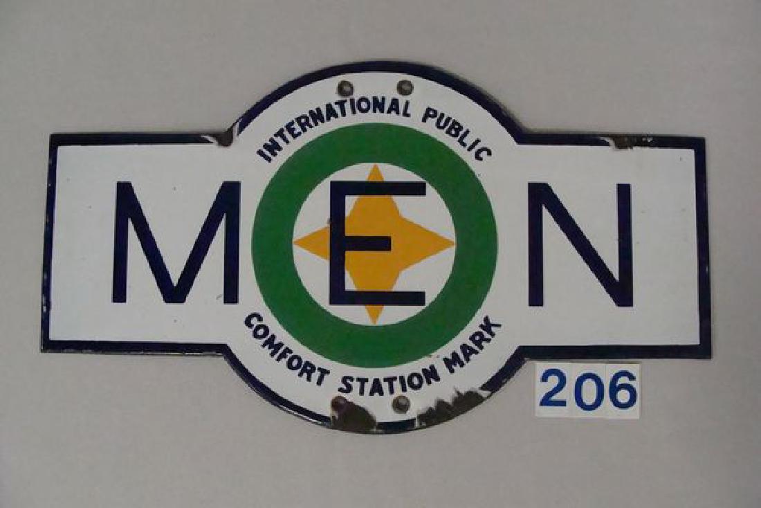 VINTAGE PORCELAIN SIGN: INTERNATIONAL (1 of 2)