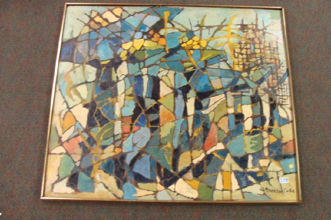 LARGE ABSTRACT OIL PAINTING (1 of 3)