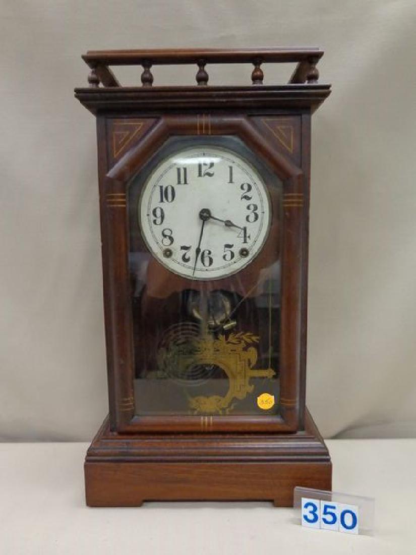 WALNUT SHELF CLOCK CIRCA 1890 - (1 of 1)