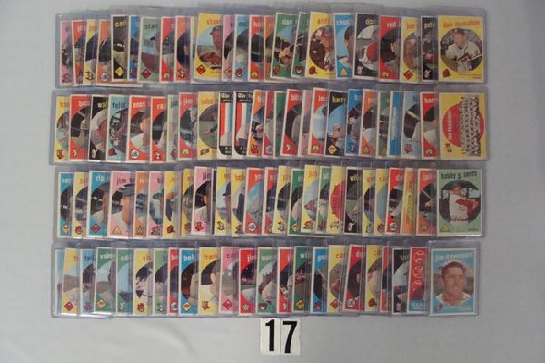 (100 DIFFERENT) 1959 TOPPS BASEBALL CARDS IN RIGID TOP (1 of 1)
