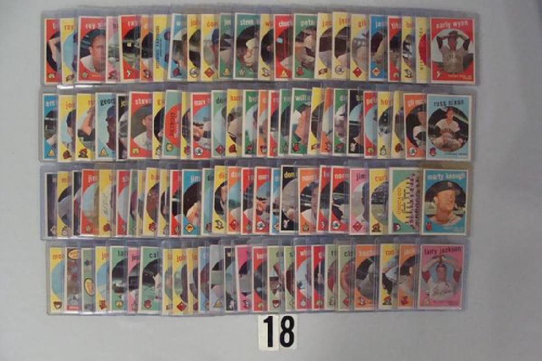 (100 DIFFERENT) 1959 TOPPS BASEBALL CARDS IN RIGID TOP (1 of 1)