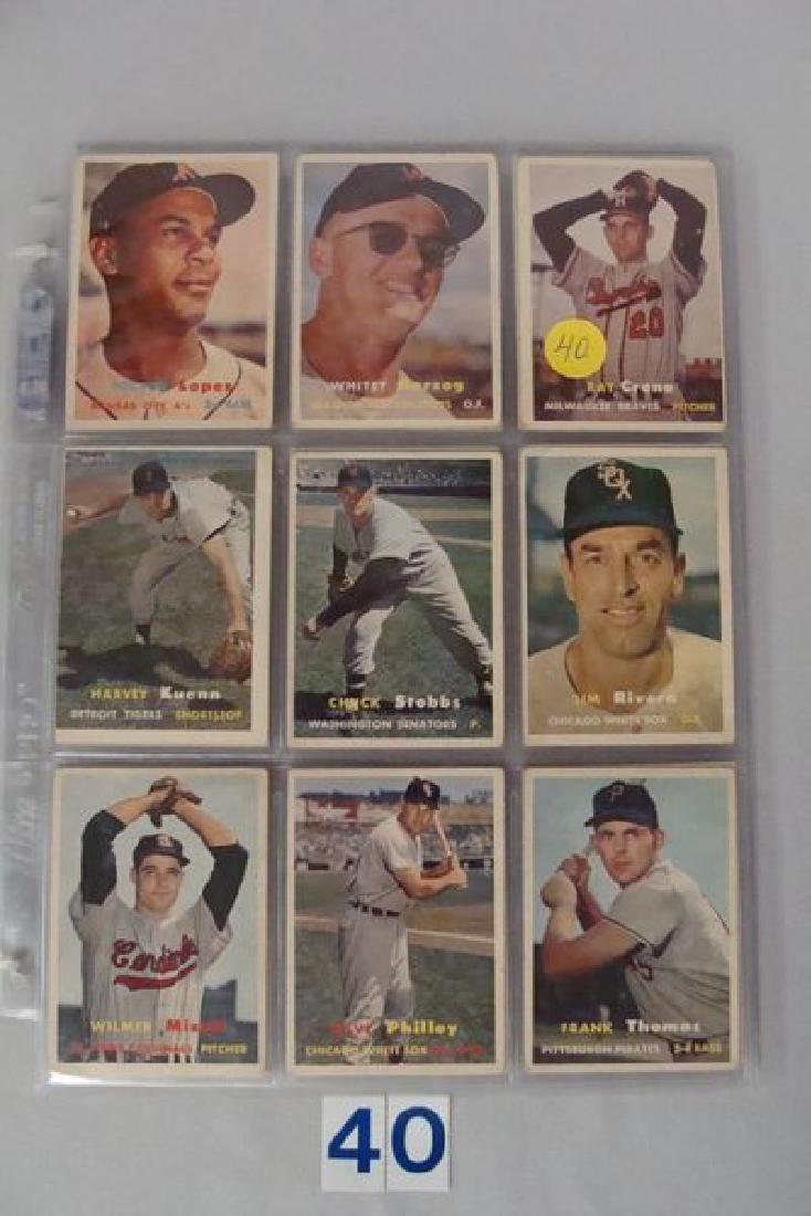 (54 DIFFERENT) 1957 TOPPS BASEBALL CARDS, INCLUDES (10) (1 of 6)