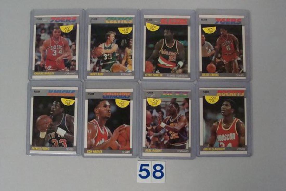 (8) 1987-'88 FLEER BASKETBALL CARDS: #9, 11, 30, 35, (1 of 2)