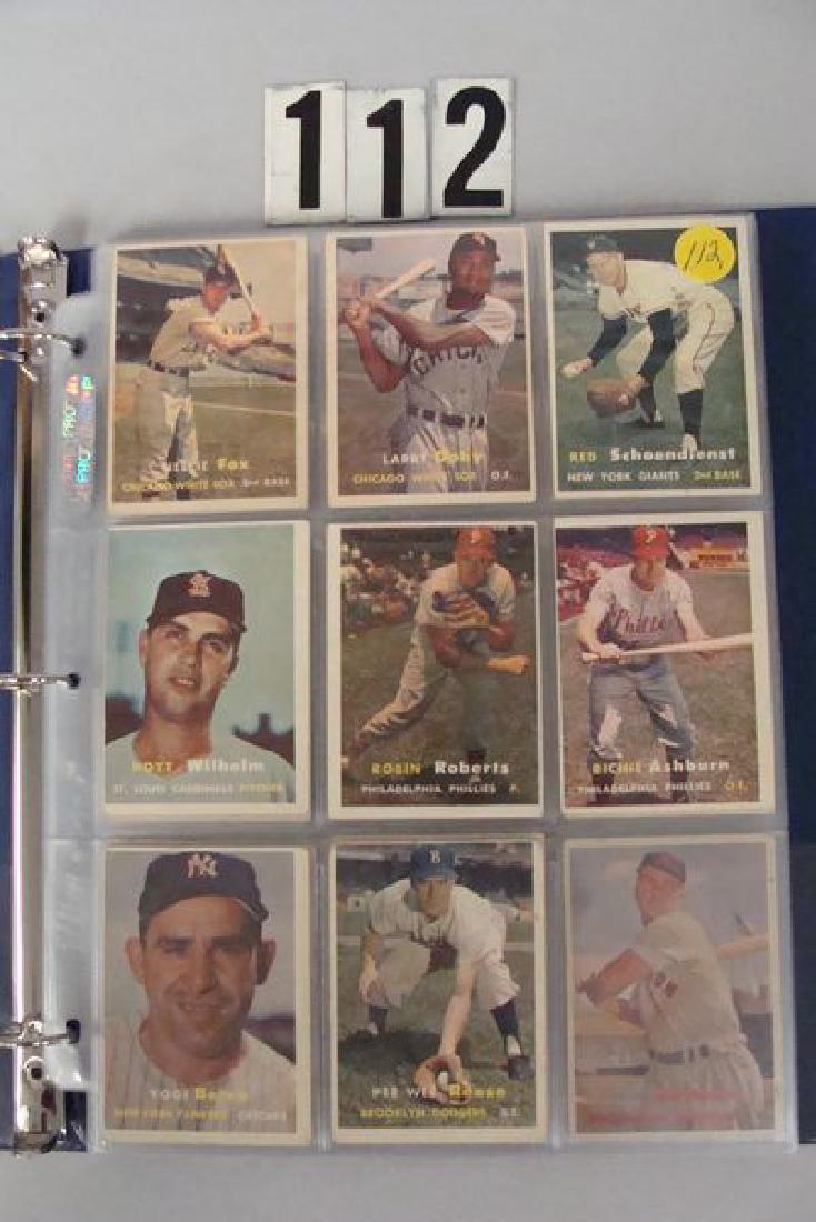 ALBUM WITH (118) DIFFERENT 1957 TOPPS BASEBALL CARDS (1 of 6)