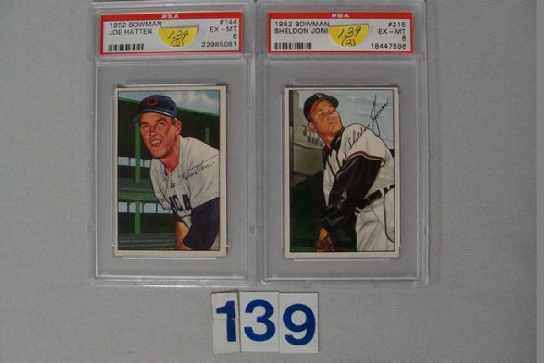 1952 BOWMAN BASEBALL: #144 JOE HATTEN & #215 SHELDON (1 of 2)
