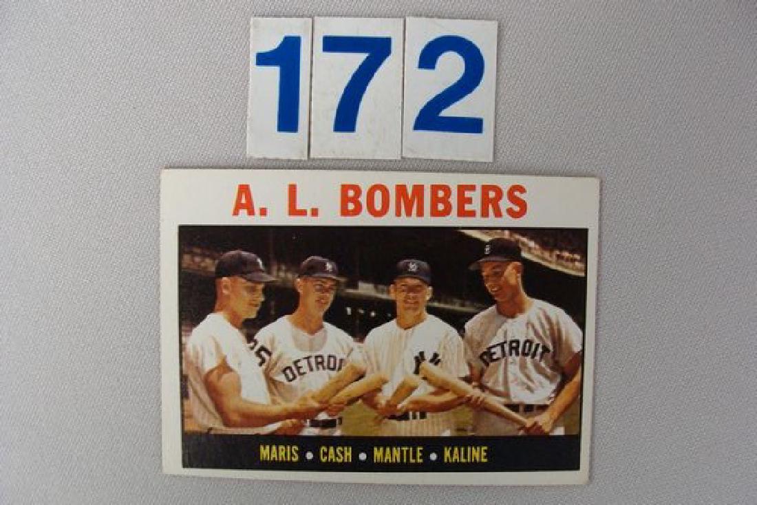 1964 TOPPS A.L. BOMBERS #331 WITH MARIS, CASH, MANTLE, (1 of 2)