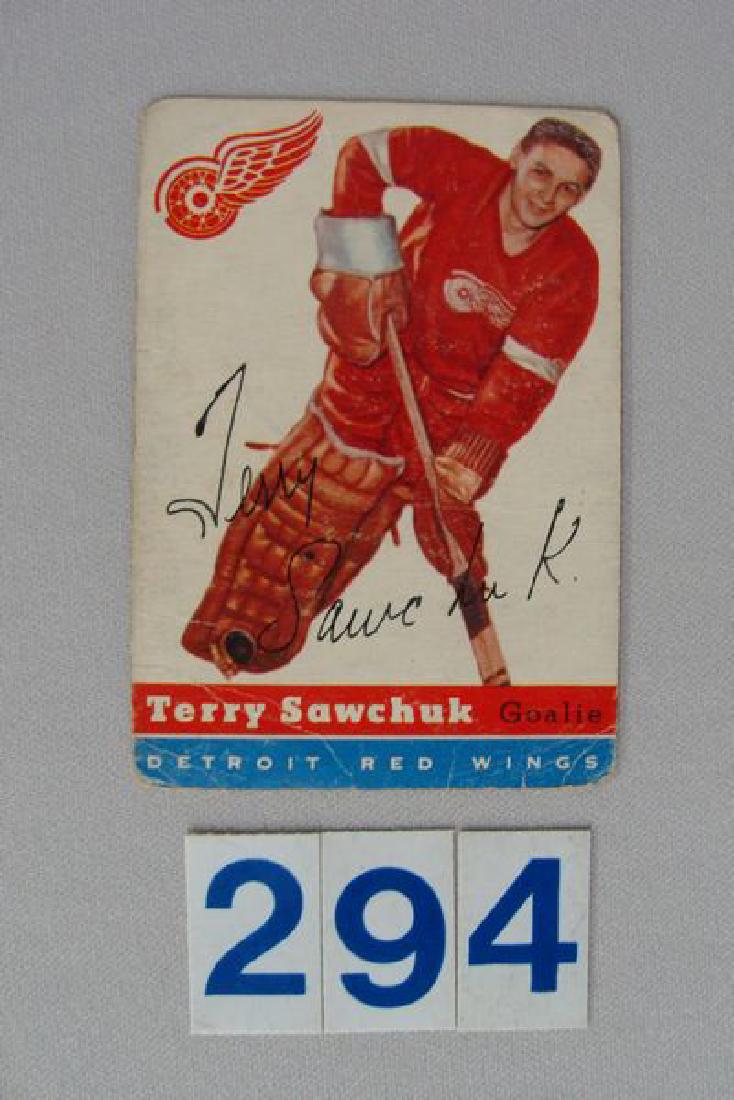 1954-'55 TOPPS #58 TERRY SAWCHUK, CREASES & CORNER (1 of 2)