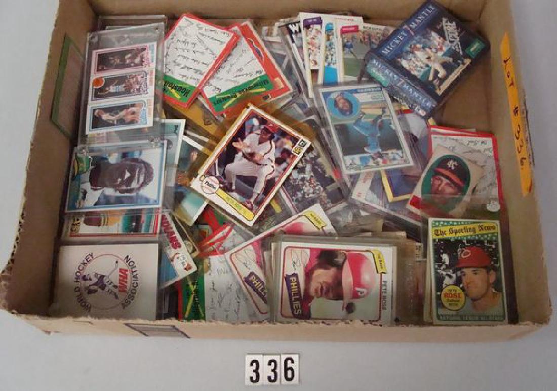 GRAB BOX OF MOSTLY BASEBALL CARDS- CONDITIONS VARY-POOR (1 of 2)