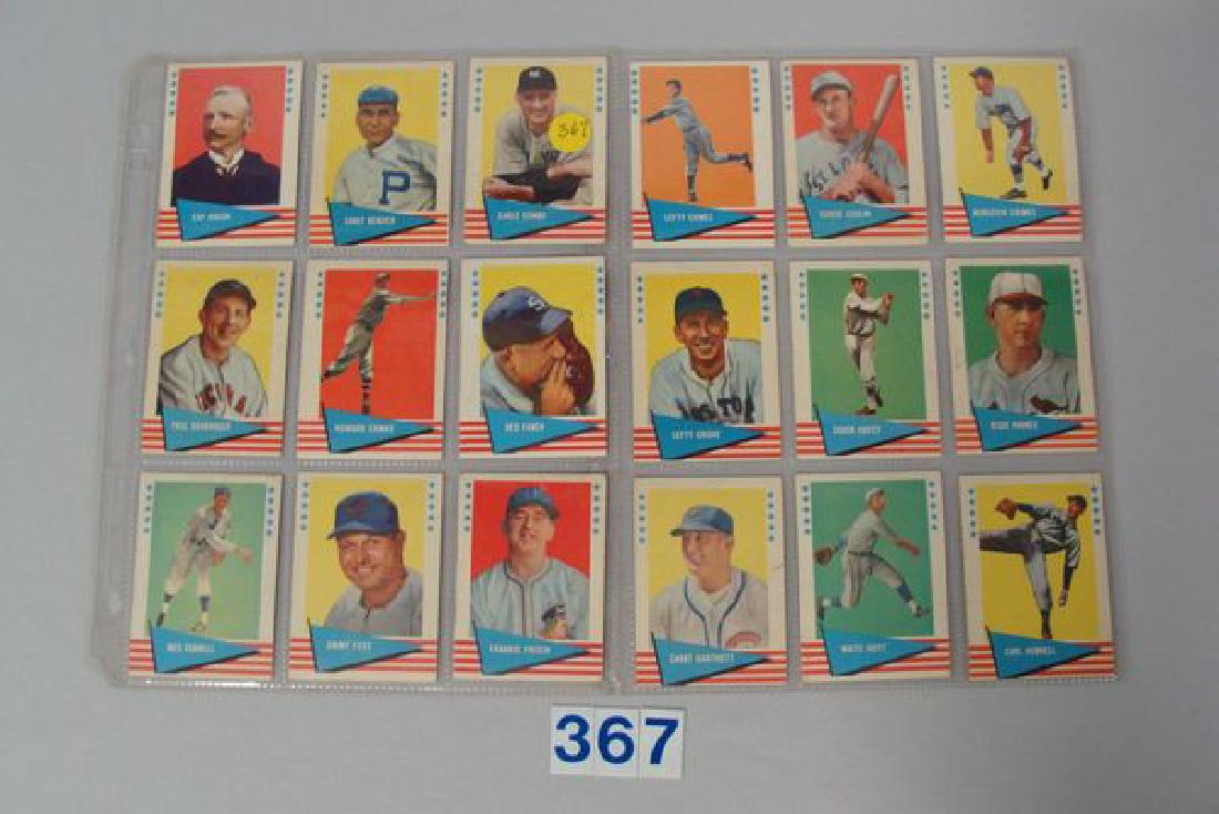 (40 DIFFERENT) 1961 FLEER BASEBALL GREATS INCLUDING (9) (1 of 4)