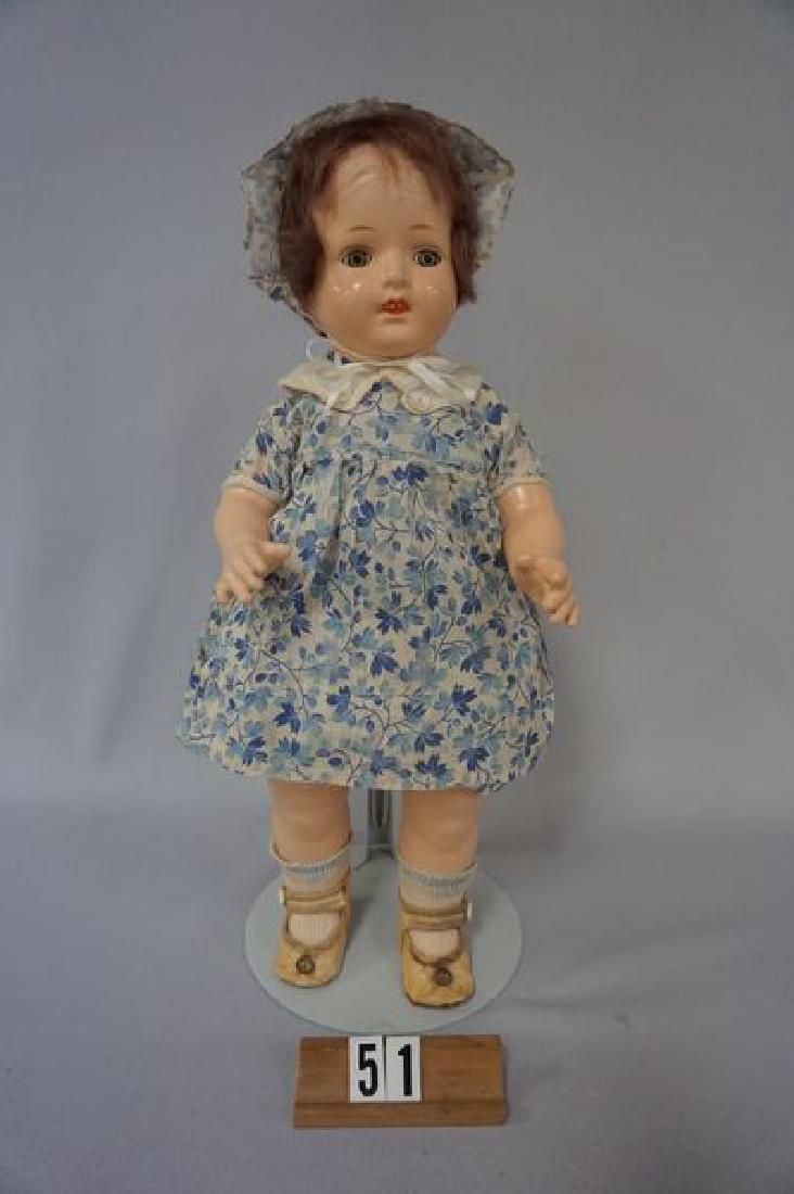 15 INCH COMPO & CLOTH MAMA DOLL CIRCA 1920'S, DRESSED (1 of 6)