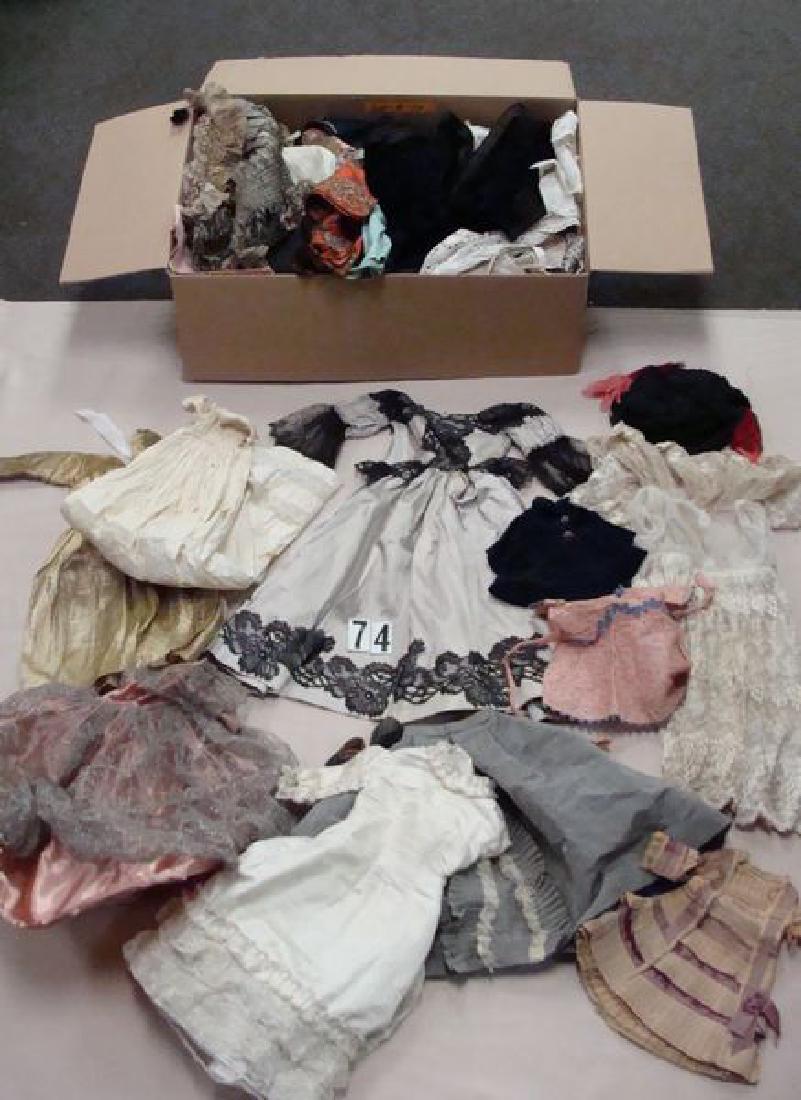 GRAB BOX OF DOLL CLOTHES, DRESSES, ETC. POOR TO GOOD (1 of 4)