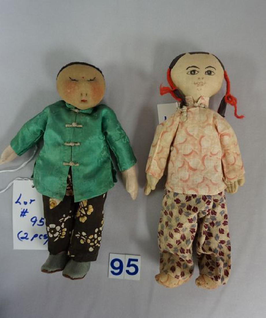 VINTAGE 9 INCH CLOTH ASIAN BOY & VINTAGE 10 INCH CLOTH (1 of 4)