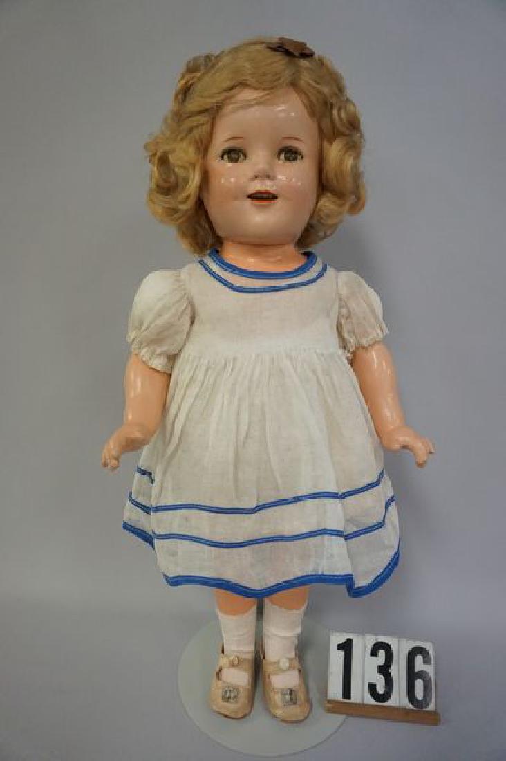 IDEAL 18 INCH COMPO SHIRLEY TEMPLE IN TAGGED DRESS, (1 of 5)