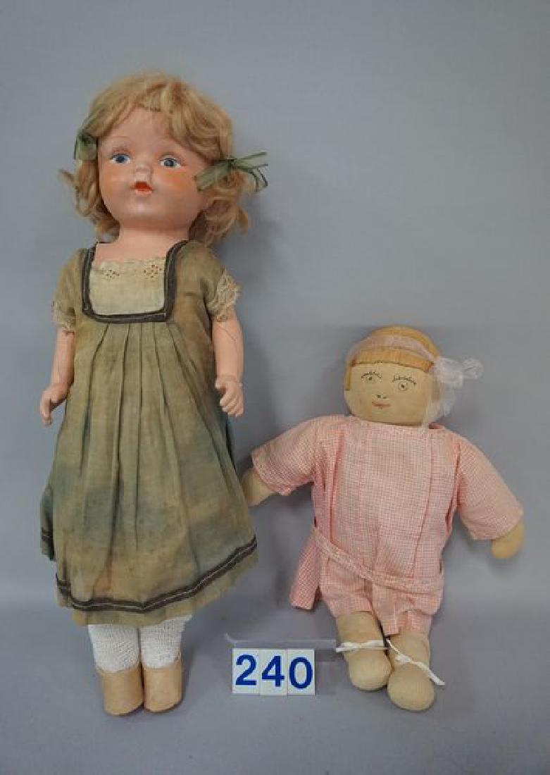 (2 PCS) 16 INCH COMPO SHOULDER HEAD DOLL WITH COMPO (1 of 4)