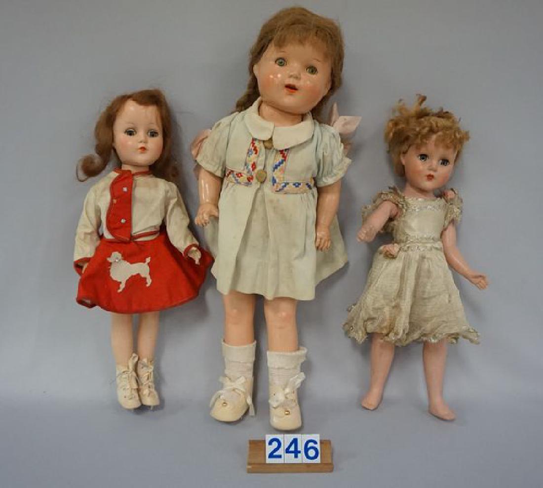 (3 PCS) 18 INCH COMPO & CLOTH UNMARKED MAMA DOLL WITH (1 of 6)