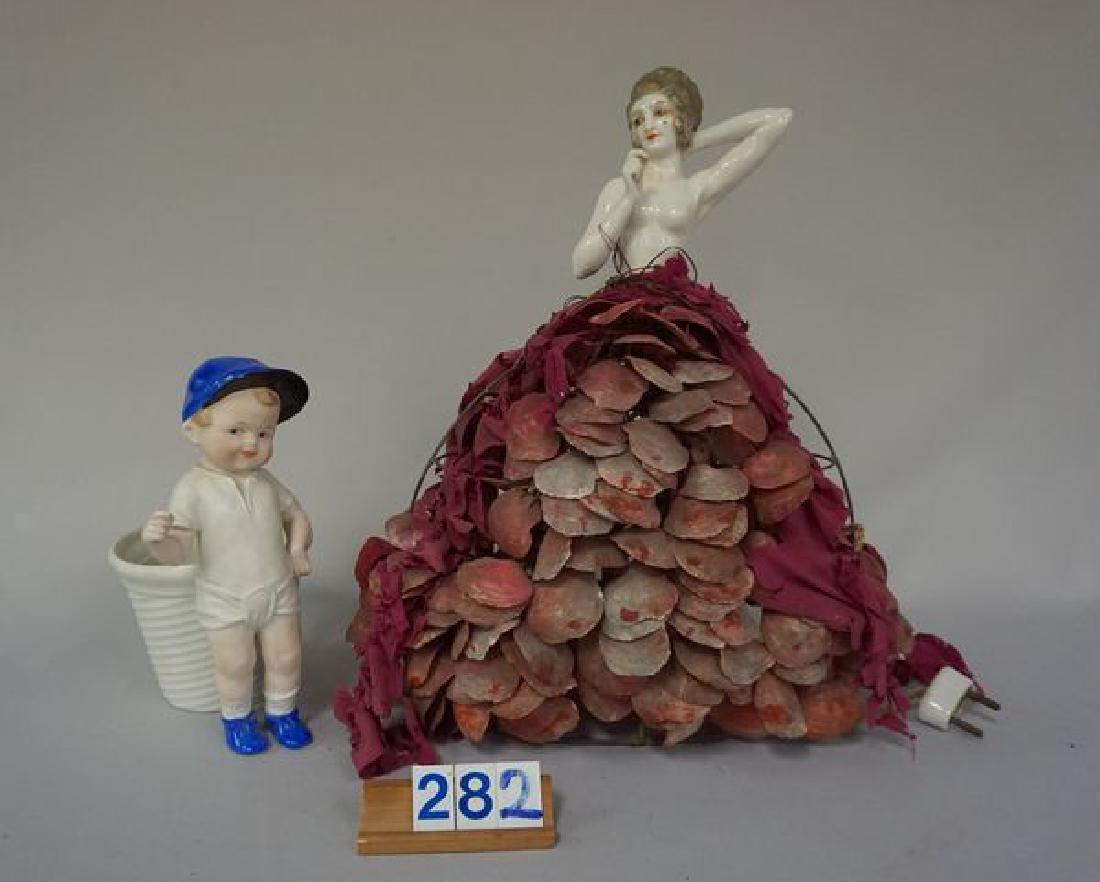 (2 PCS) GERMAN 6 INCH CHINA HALF DOLL WITH RIGHT ARM (1 of 9)