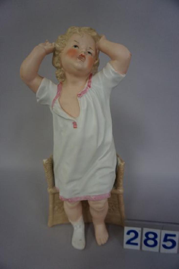 HEUBACH BISQUE FIGURINE HOLDING HANDS UP TO HER MOLDED (1 of 3)