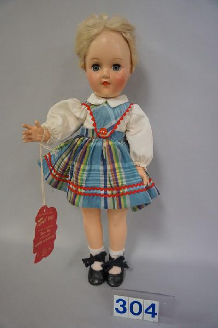 IDEAL P-90 14 INCH HARD PLASTIC TONI WITH ORIG. HANG (1 of 6)