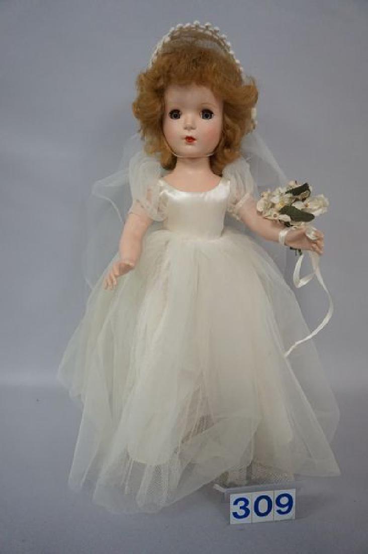 MADAME ALEXANDER 14 INCH HARD PLASTIC BRIDE (1950'S) (1 of 4)