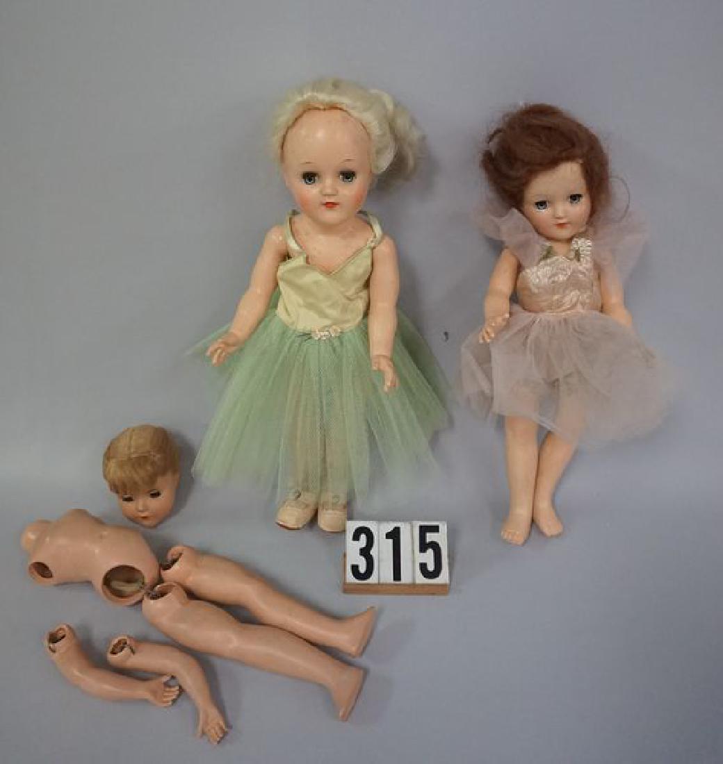 (3 PCS) 14 INCH UNMARKED HARD PLASTIC, (MADAME (1 of 7)