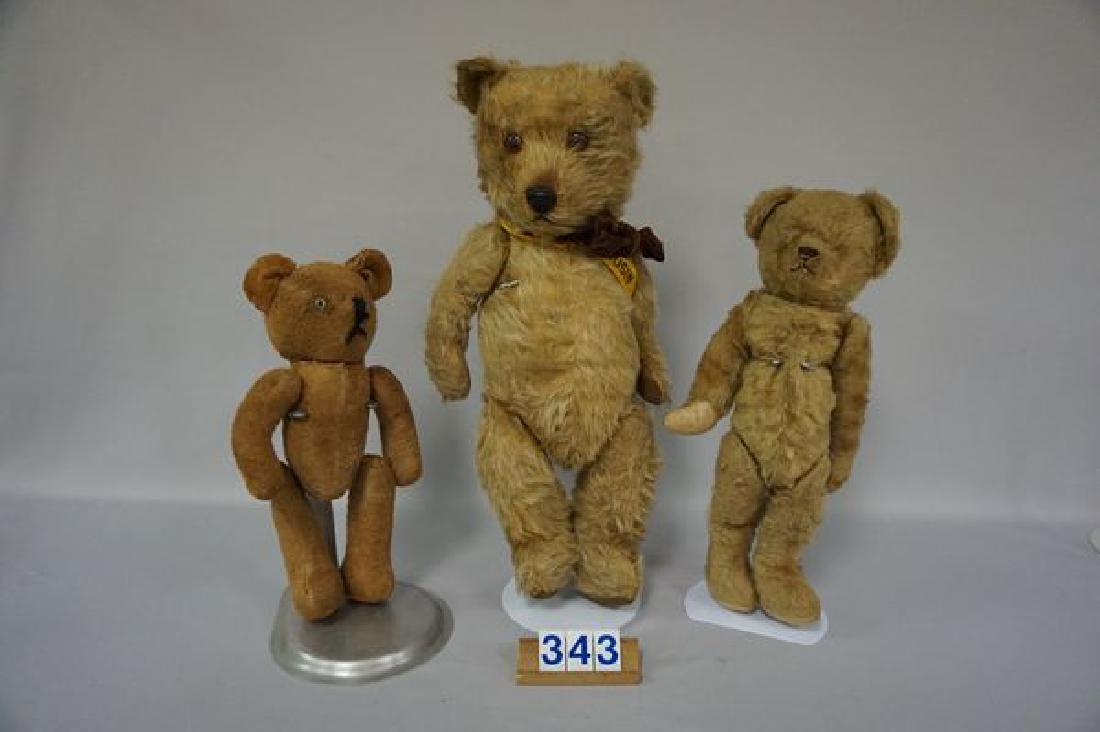 (3 PCS) 16 INCH MOHAIR GLASS EYED TEDDY BEAR WITH (1 of 8)